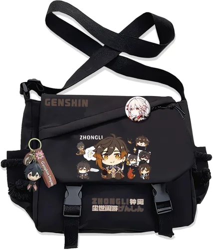 Vista 11 de Bolso Furina Crossbody Bag Single Shoulder Bag Adulto Anime 3D Print Mochila Negro Bolsa