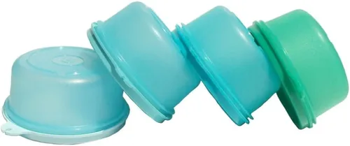 Vista 2 de Tupperware Juego de 4 cuencos de 7 onzas para servir aperitivos con tonos de azul y verde azulado