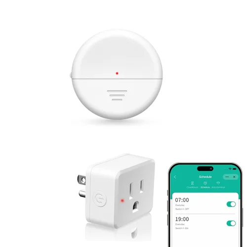 Vista 52 de NineLeaf - Enchufe de salida de control remoto, interruptor de luz de encendido y apagado inalámbrico desmontable 500FT Light Plug Decorator