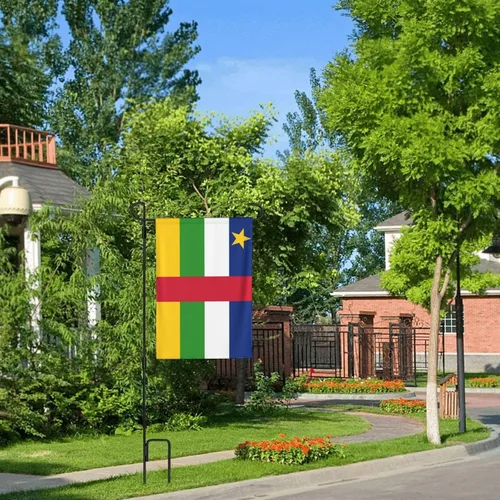 Vista 9 de Flag of the Central African Republic Garden Flag 12.5"x18" Inch Double Sided Garden Flags Home Lawn Outdoor Decor Flags Party Banner Welcome Flag