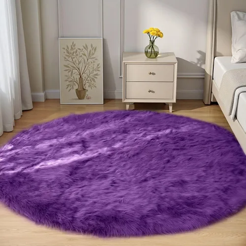 Vista 47 de Goolela Alfombra esponjosa de piel sintética para dormitorio, color marrón claro beige, 2 x 3 pies, alfombra de piel de oveja peluda y difusa