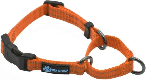 Vista 23 de Max and Neo Collar de nylon Martingale para perros - Donamos a un rescate de perros por cada collar vendido (Pequeño, Azul)