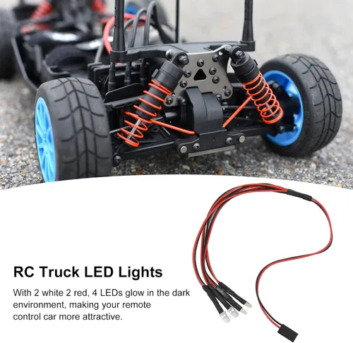 Vista 2 de Luces LED del coche de RC, simulación 5-9V 2 blanco 2 rojo RC camión luces LED atractivas para Axial Scx24