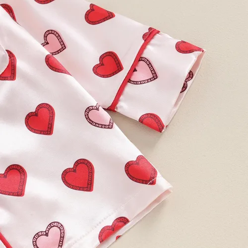 Vista 11 de Conjunto de pijama de manga larga con botones para niña pequeña, conjunto de ropa de dormir