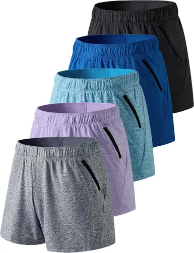 Vista 20 de Paquete de 1 o 5 pantalones cortos de entrenamiento para mujer con Negro