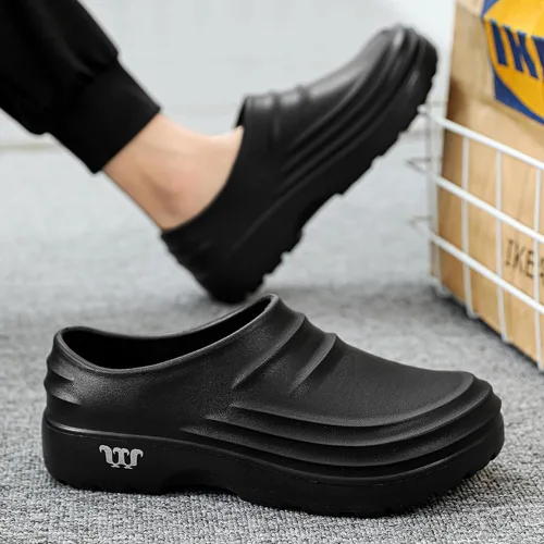 Vista 3 de ZSpzx Zapatos de chef para hombres y mujeres, zapatos de chef antideslizantes, resistentes al aceite, zuecos para mujer, zapatos de trabajo, zapatos