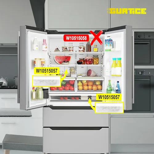 Vista 2 de 1 luz LED W10515057 compatible con Whirlpool Kenmore Maytag Freezer Refrigerador, reemplaza WPW10515057, W10522611, W10465957, AP6022533 PS11755866
