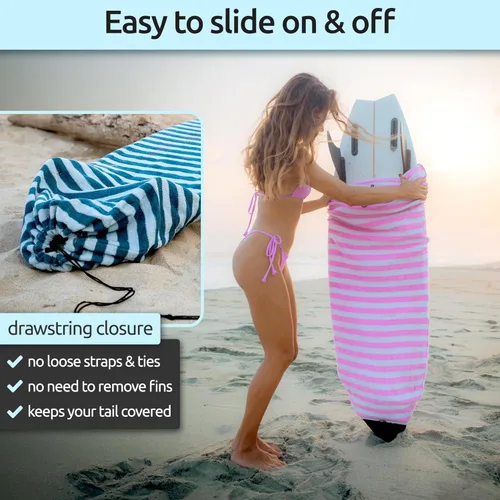 Vista 5 de Funda de calcetín para tabla de surf y funda para tabla de paddleboard Surf Squared - Bolsa protectora elástica ligera para tabla de surf