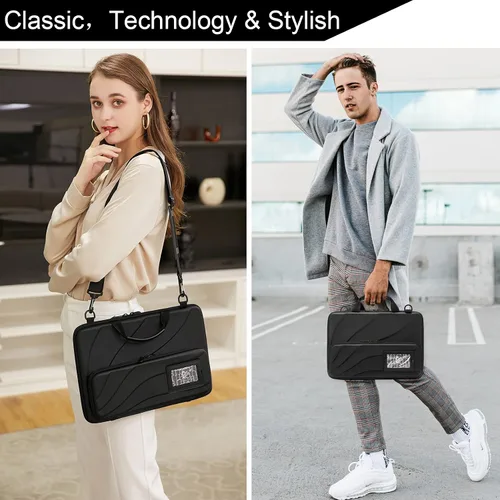 Vista 2 de Funda para laptop de 13-14 pulgadas MacBook Pro Air Chromebook HP Lenovo computadora portátil de trabajo carcasa rígida bolsa para laptop