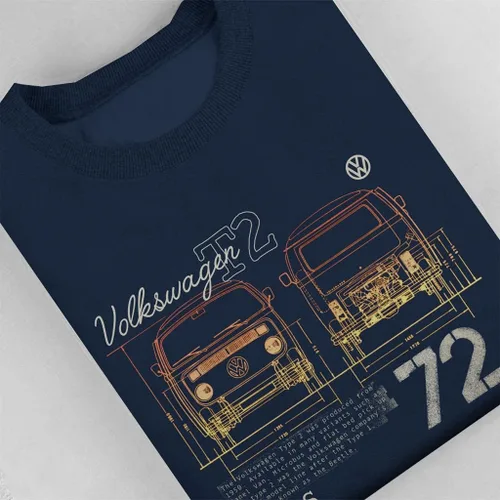 Vista 4 de Volkswagen T2 Mini Van Blueprint - Sudadera para mujer