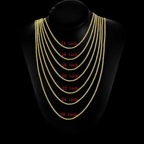 Vista 5 de 24k GoldWhite Gold Plated S925 Sterling Silver 3mm4mm5mm Chains for Men Women Italian Cuban Link Chains Necklace Jewelry Gifts for Boys Boyfriend