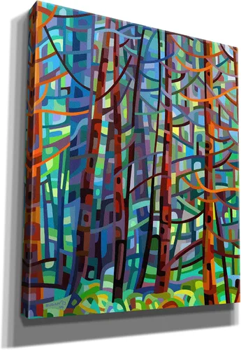 Vista 2 de Epic Graffiti 'in A Pine Forest' de Mandy Budan, arte de pared en lienzo, 20 x 24 pulgadas
