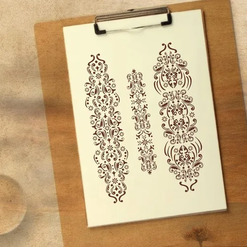 Vista 8 de Plantillas de pantalla de seda, transferencias de malla autoadhesivas, plantillas adhesivas reutilizables para pintar sobre madera, pizarra, tela