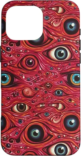 Vista 18 de iPhone 13 Weirdcore Dreamcore Horror Trippy psicodélico Estuche de globos oculares