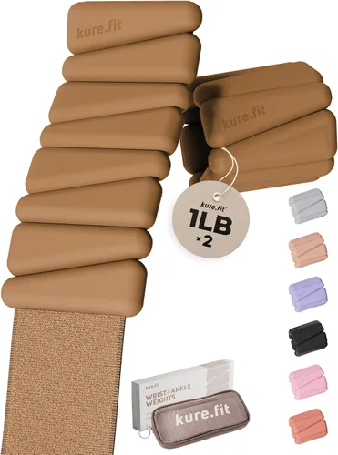 Vista 12 de Peso para Pilates Pesas ajustables para muñeca y tobillo para mujeres Brazaletes con peso 1 libra/ 2 libras cada una (Juego de 2) Juego de 2