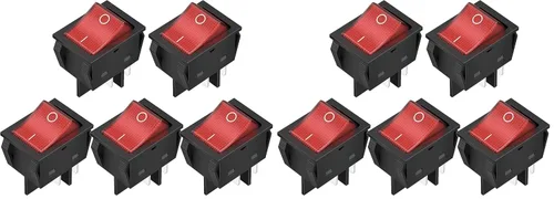 Vista 8 de DaierTek Interruptor basculante de 12 V 30 A 4 pines LED rojo iluminado interruptor de palanca basculante DPST resistente 30 Amp 12 voltios