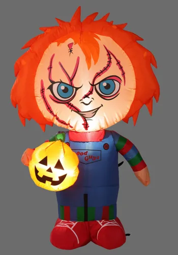 Vista 4 de Decoración Inflable de 2.5 FT de Chucky de Child's Play para Niño Multicolor
