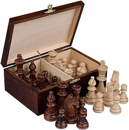 Vista 2 de Caja de almacenamiento de madera/estuche para piezas de ajedrez de tamaño estándar - Ajedrez no incluidos