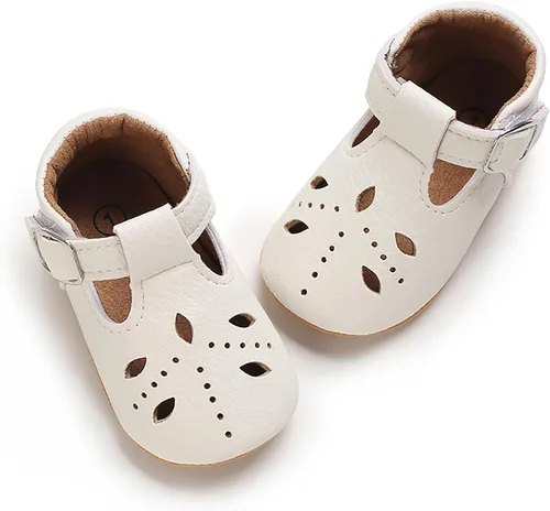 Vista 7 de SOFMUO Zapatos deportivos de cuero con cordones para bebés, niños y niñas, suela de goma suave, mocasines Oxford para recién nacidos