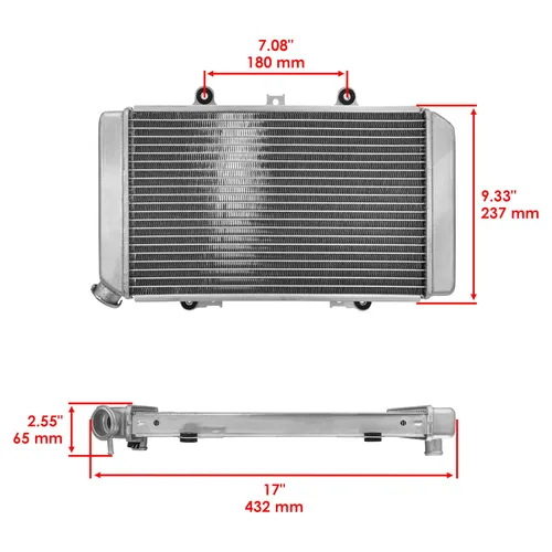 Vista 2 de Caltric Radiador compatible con Yamaha Grizzly 660 Yfm660F Yfm-660F 2002-2004 con sensor de calor