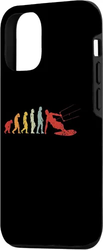 Vista 2 de iPhone 15 Retro Kitesurf Kite Surfer Evolution Boarding Ape Kitesurfer Case