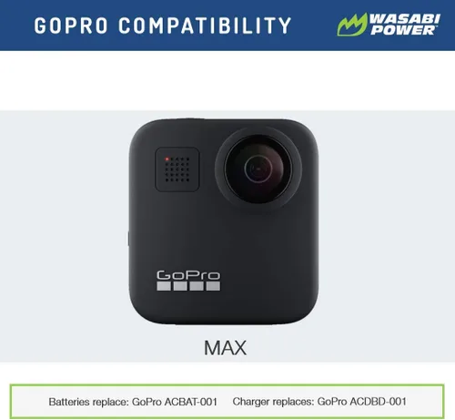 Vista 2 de Wasabi Power Repuesto para batería MAX (paquete de 2) y ACBAT-001 (totalmente compatible)