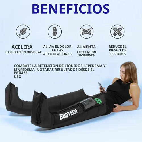 Vista 7 de Botas de recuperación de compresión de piernas para circulación, sistema de terapia de compresión de aire inalámbrico, masaje recargable con 5