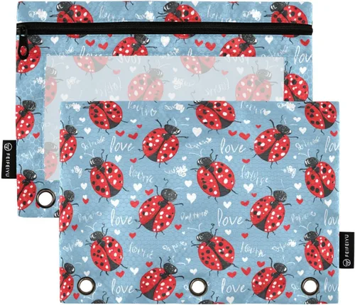 Vista 7 de SHJI Bolsas para carpetas, estuche para lápices Star Galaxy para carpetas de 3 anillas, paquete de 2 bolsas transparentes con cremallera