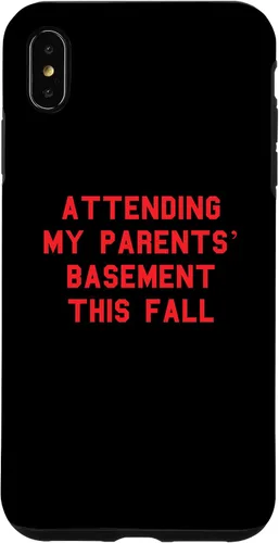 Vista 7 de iPhone 12 mini Attending My Parents’ Basement Fall Gamer Funny Fan Red Case