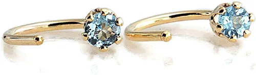 Vista 39 de Half Huggie Birthstone Gold Hoop Earrings for Women Tiny Cartilage Stud Piercing Earring Hypoallergenic Earring Screw Back Dainty Hug