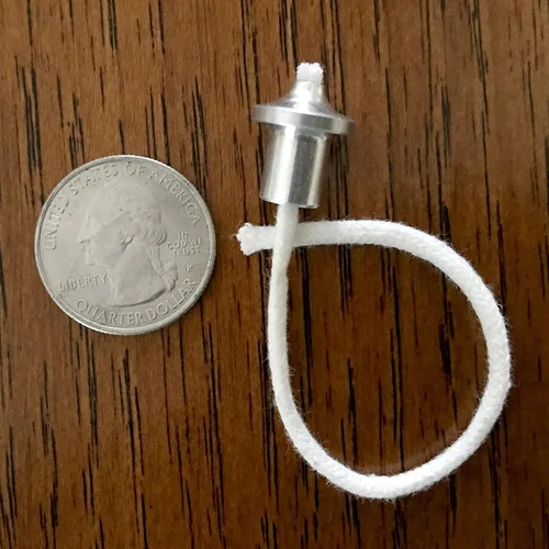 Vista 4 de Firefly Fuels - Soportes pequeños de aluminio para mecha de 5/16 pulgadas con mechas de algodón de 0.102 in, 10 unidades, juego reutilizable