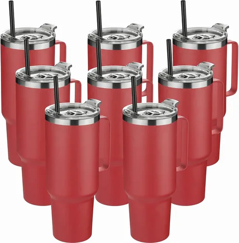 Vista 30 de Hasle Outfitters - Vaso de acero inoxidable de 40 onzas con asa, juego de vasos térmicos aislados al vacío, taza de viaje reutilizable de doble