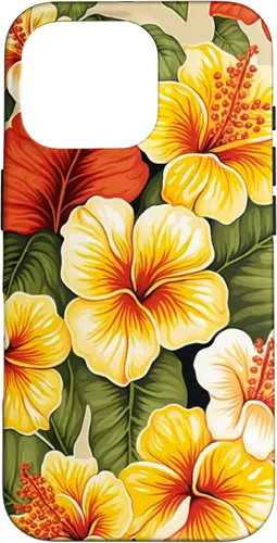 Vista 20 de Hawaiian Tropical Yellow Red Hibiscus Plumeria Case for iPhone 17