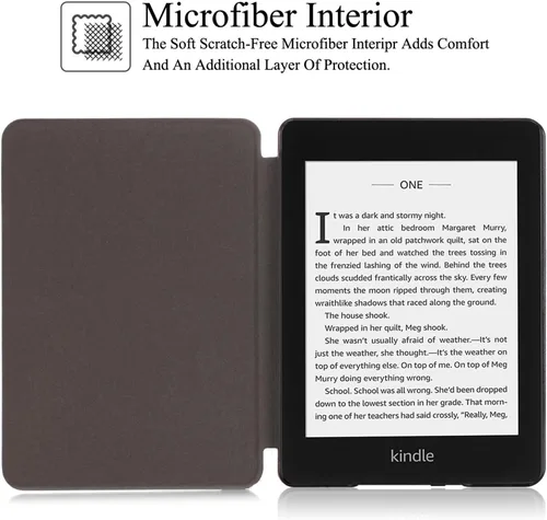 Vista 5 de Funda para Kindle Paperwhite 2018, delgada funda protectora de piel sintética con función de apagado y encendido automático para Kindle Paperwhite