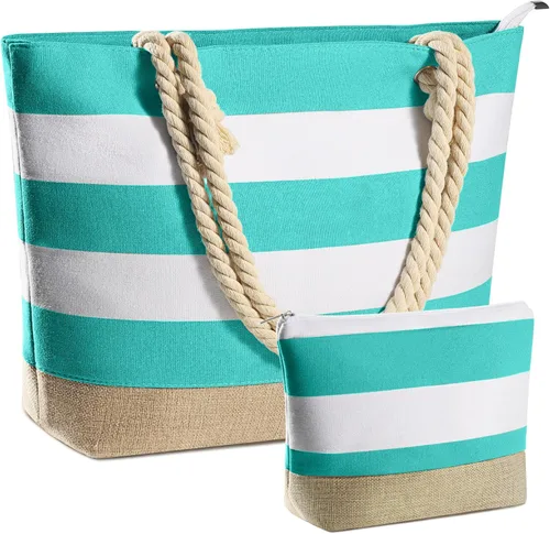 Vista 119 de YOOLIFE Bolsas de playa para mujer, bolsa de lona de viaje, bolsa impermeable para piscina, artículos esenciales de viaje, regalos para mujeres