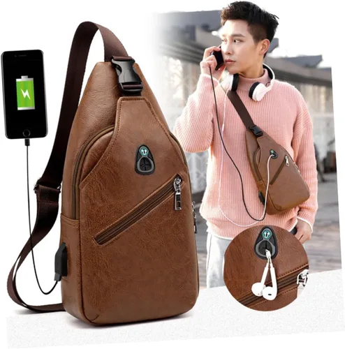 Vista 7 de VALICLUD 2pcs mens small backpack men's sling bag crossbody cross body bag for men messenger bag for men male cross body bags for men men's