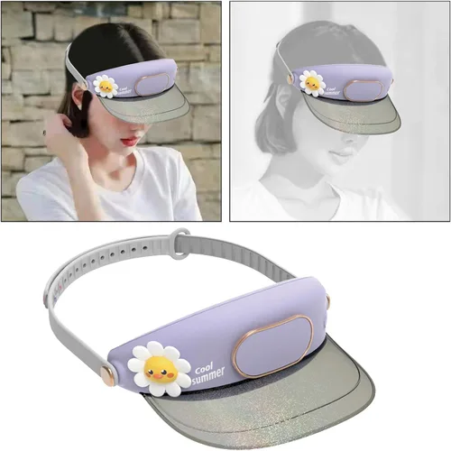 Vista 5 de B Baosity Sombrero de ventilador de enfriamiento con visera visera sombreros USB carga protección verano gorra