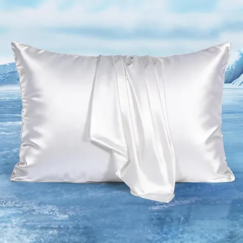 Vista 27 de LUXEAR Fundas de almohada refrescantes para durmientes acalorados, Arc-Chill Q-Max de doble cara mejorada > 0.5 Funda de almohada de satén