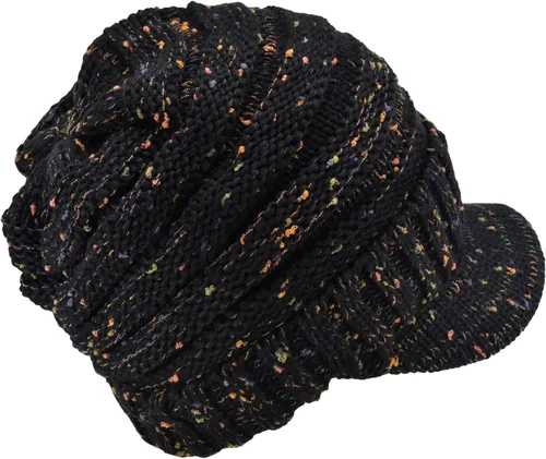 Vista 3 de C.C Gorro de punto acanalado de gran tamaño con visera