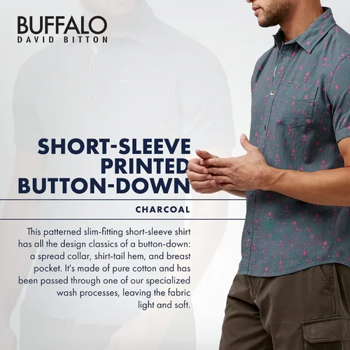 Vista 3 de Buffalo David Bitton Camisa de manga corta con botones para hombre