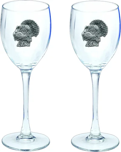 Vista 30 de Heritage Pewter Copas de vidrio de Arkansas, juego de 2, copas de vino de copa de 12 onzas, vidrio de peltre elaborado por expertos