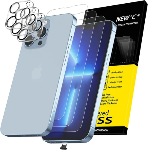 Vista 15 de NEW'C 3x Protector de privacidad para pantalla de iPhone 13 (15,49 cm) + 3x Protector de lente de cámara, protección del sensor, película de vidrio