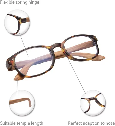 Vista 2 de EYEGUARD Gafas de bloqueo de luz azul para mujeres y hombres con bisagra de resorte para computadora (paquete de 4, 0.0)