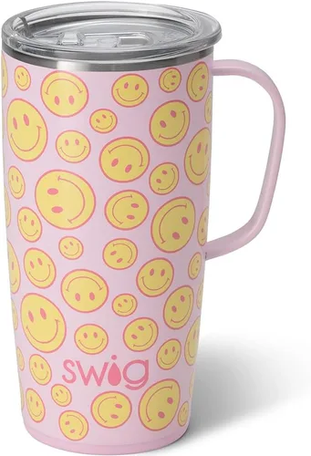 Vista 30 de Swig Life Taza de Viaje de 18 oz, Vaso Aislante con Asa y Tapa, Taza de Café de Viaje, Compatible con Portavasos, Acero Inoxidable, Vaso de 18 oz