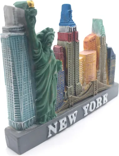 Vista 7 de Imán de nevera de Nueva York, Estados Unidos, resina 3D, hecho a mano, artesanía, turista, viaje, ciudad, recuerdo, colección, etiqueta, nevera