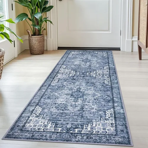 Vista 92 de SIILOOM Alfombra lavable de 2 x 3 pies, alfombra suave color taupe ceniza para entrada, tapete antideslizante para puerta de interior, tapete