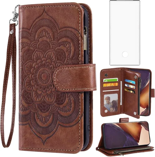 Vista 10 de Asuwish Funda compatible con Samsung Galaxy Note 20 Ultra Glaxay Note20 Plus 5G y protector de pantalla de vidrio templado con tapa para Gaxaly Azul