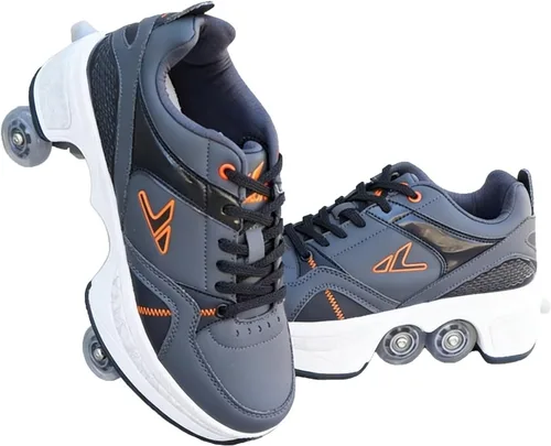 Vista 11 de 2-in-1 Roller Skates & Sneakers with Retractable Wheels - Convertible Lightweight Outdoor Fitness Shoes for Women, Men & Children - Unisex Kick