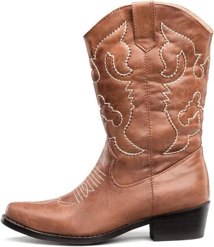 Vista 4 de SheSole Botas vaqueras blancas para mujer, diseño floral occidental, botas vaqueras de pantorrilla ancha