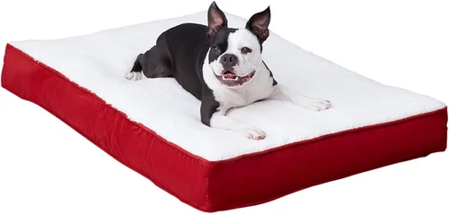 Vista 15 de Rectangular Sherpa Dog Bed with Removable Washable Cover, Supportive Tacked Cushion Insert, Durable Microfiber Sides, Recycled Polyfiber Fill